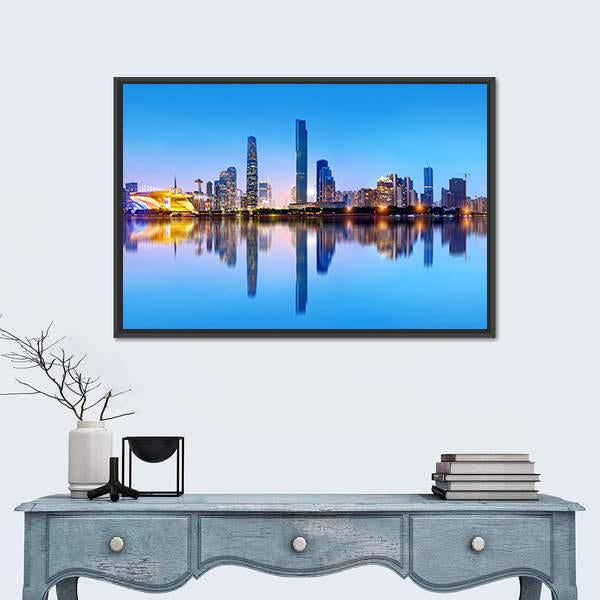 Pearl River Guangzhou Canvas Wall Art-1 Piece-Floating Frame-24" x 16"-Tiaracle