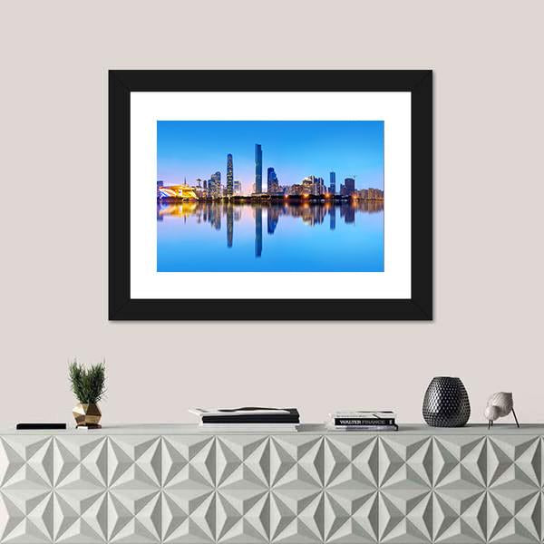 Pearl River Guangzhou Canvas Wall Art-1 Piece-Framed Print-20" x 16"-Tiaracle