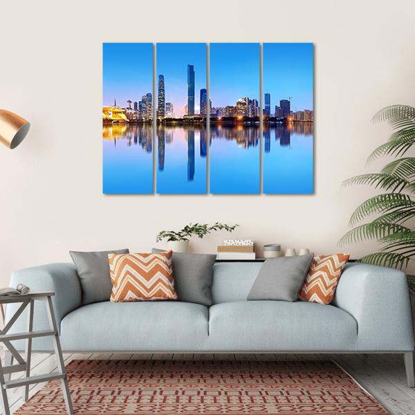 Pearl River Guangzhou Canvas Wall Art-4 Horizontal-Gallery Wrap-34" x 24"-Tiaracle