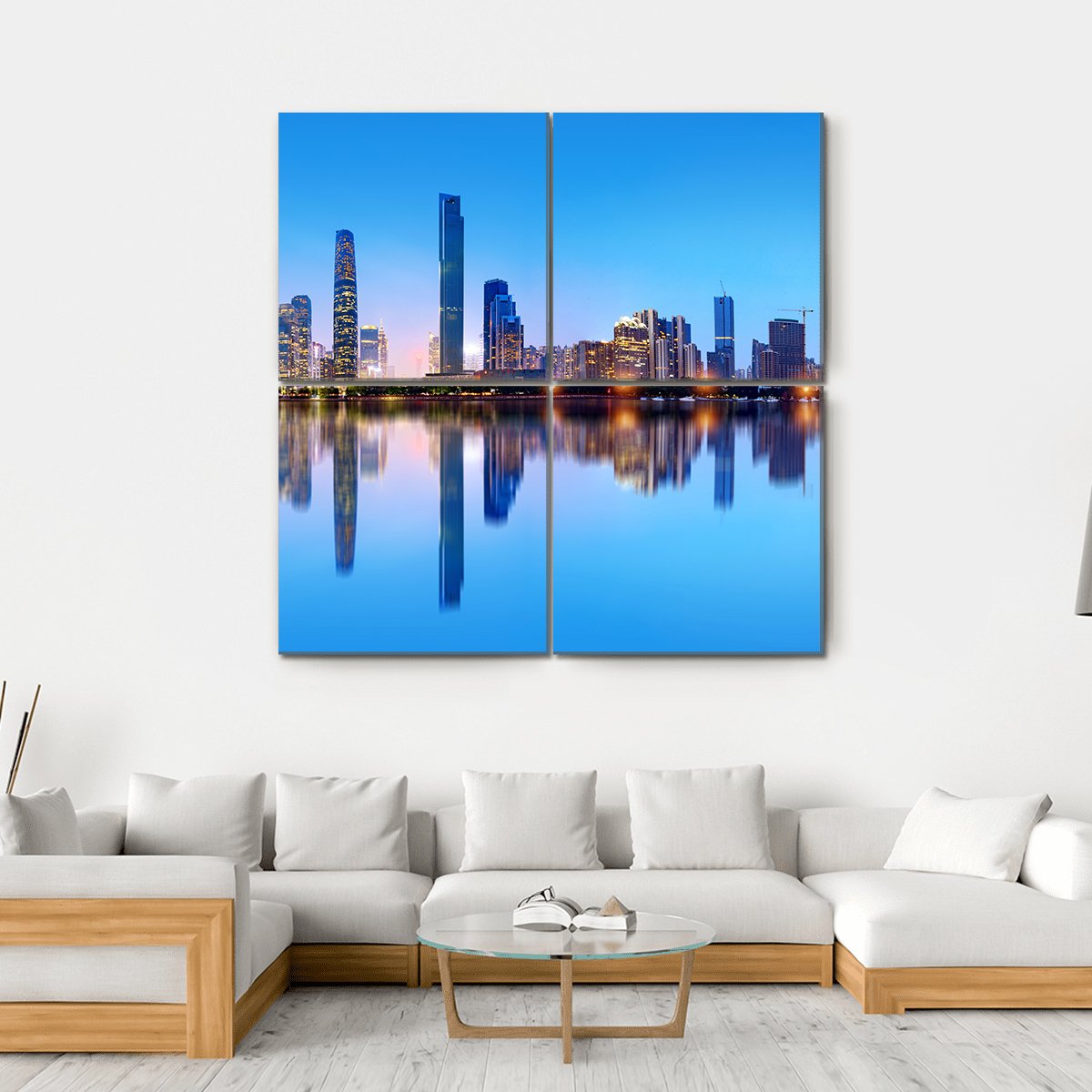 Pearl River Guangzhou Canvas Wall Art-4 Square-Gallery Wrap-17" x 17"-Tiaracle