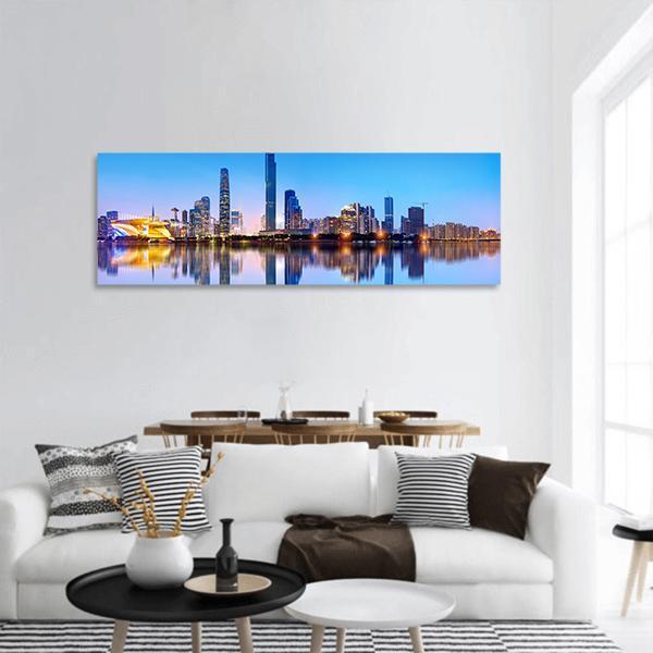 Pearl River Guangzhou Panoramic Canvas Wall Art-3 Piece-25" x 08"-Tiaracle