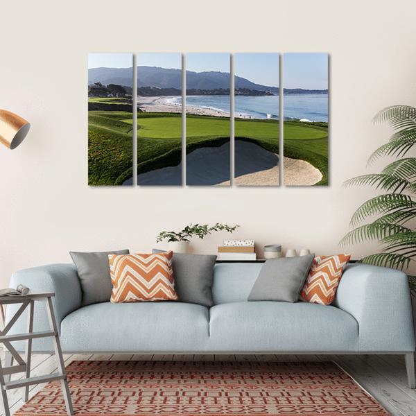 Pebble Beach Golf Course California Canvas Wall Art-5 Horizontal-Gallery Wrap-22" x 12"-Tiaracle