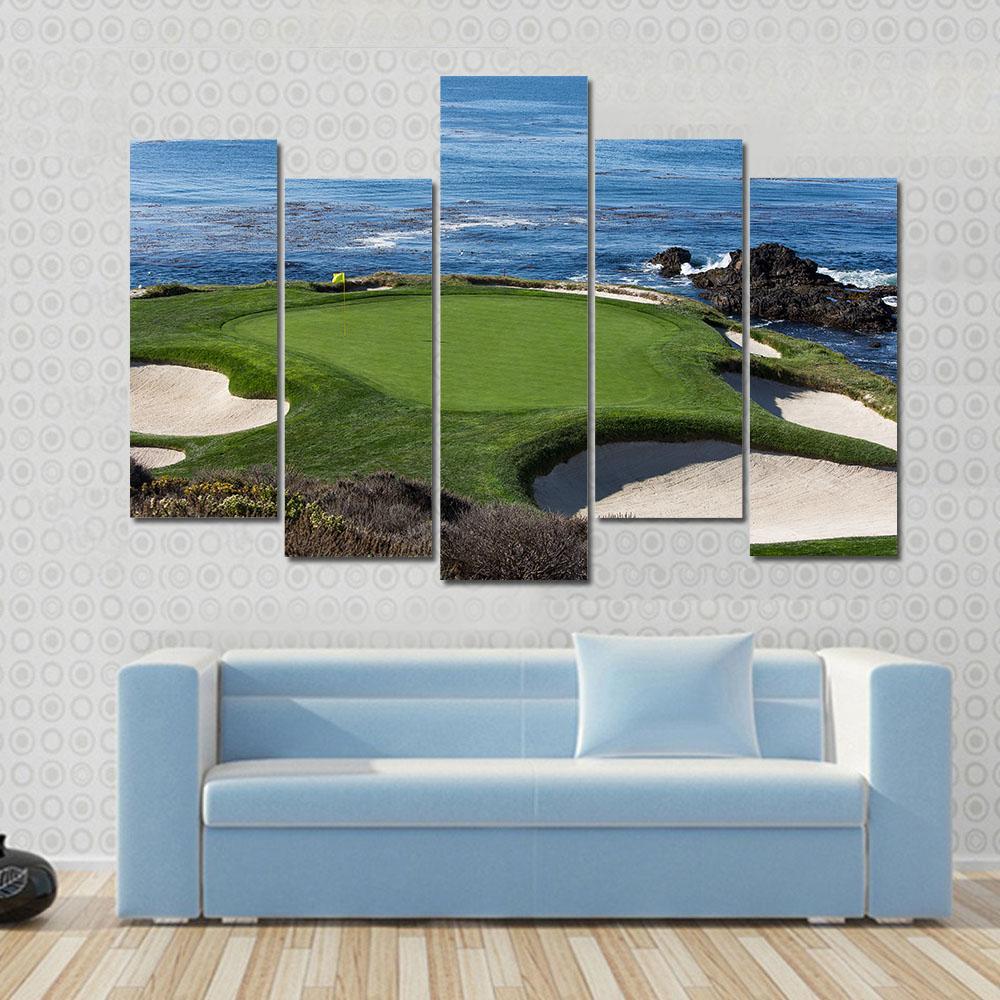 Pebble Beach Golf Link Canvas Wall Art-5 Pop-Gallery Wrap-47&quot; x 32&quot;-Tiaracle