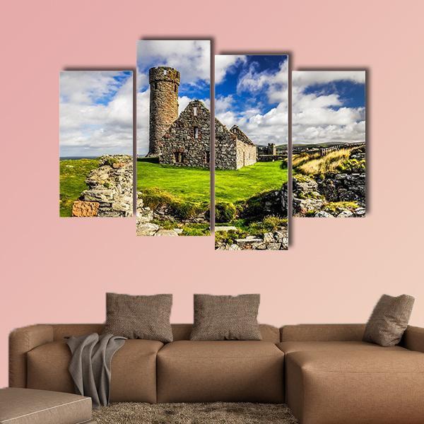 Peel Castle's Tower Canvas Wall Art-4 Pop-Gallery Wrap-50" x 32"-Tiaracle