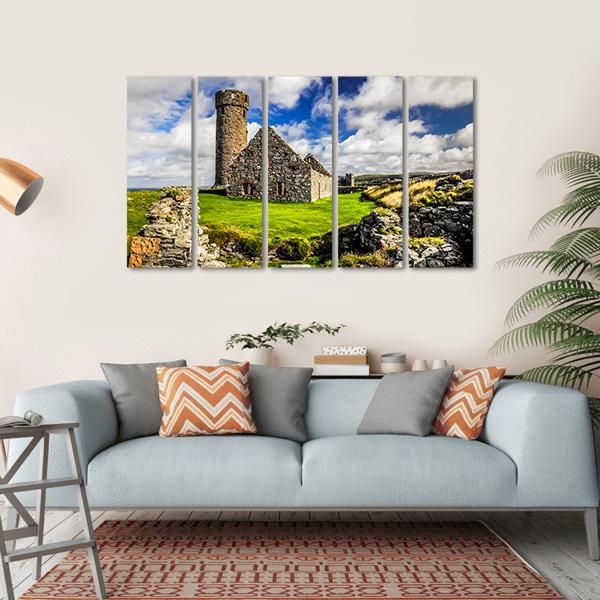 Peel Castle's Tower Canvas Wall Art-5 Horizontal-Gallery Wrap-22" x 12"-Tiaracle