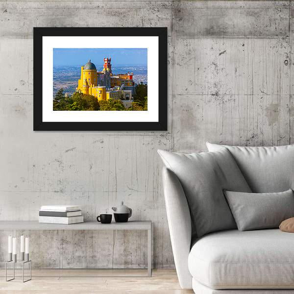 Pena Palace In Sintra Portugal Canvas Wall Art-3 Horizontal-Gallery Wrap-25&quot; x 16&quot;-Tiaracle