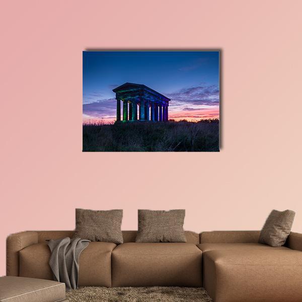 Penshaw Monument At Dusk Canvas Wall Art-1 Piece-Gallery Wrap-36" x 24"-Tiaracle