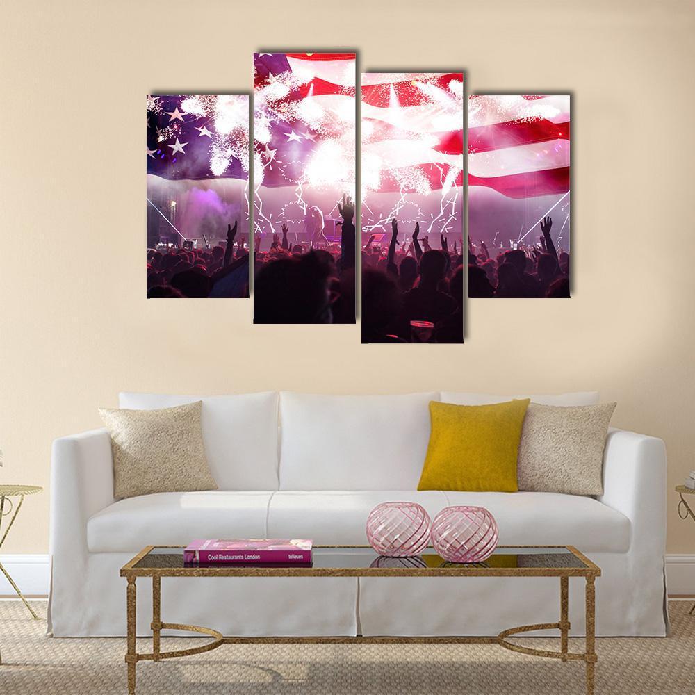 People Celebrating Independence Day In USA Canvas Wall Art-4 Pop-Gallery Wrap-50" x 32"-Tiaracle