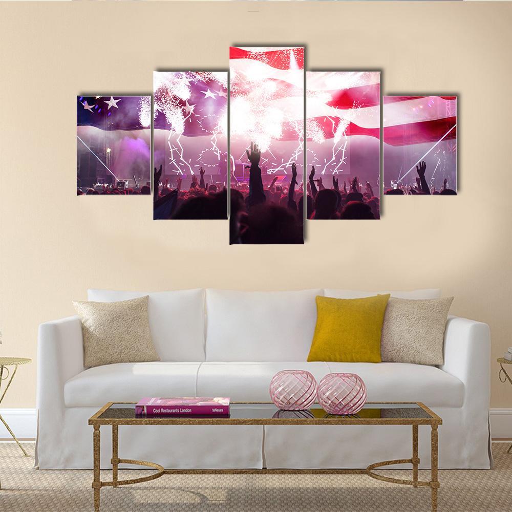 People Celebrating Independence Day In USA Canvas Wall Art-4 Pop-Gallery Wrap-50" x 32"-Tiaracle