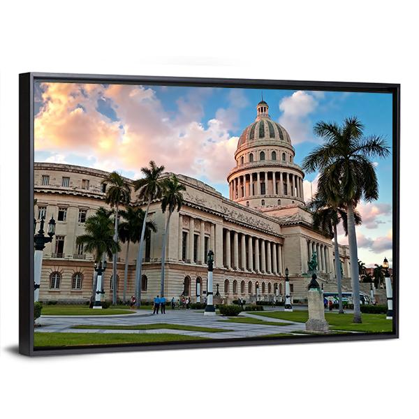 People In The Gardens Of The Capitol Canvas Wall Art-3 Horizontal-Gallery Wrap-25" x 16"-Tiaracle
