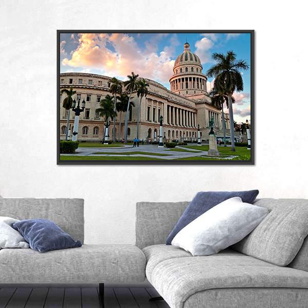 People In The Gardens Of The Capitol Canvas Wall Art-3 Horizontal-Gallery Wrap-25" x 16"-Tiaracle