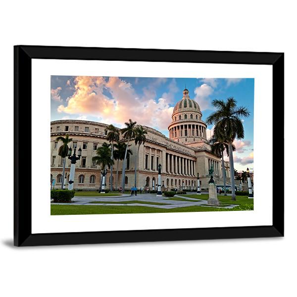 People In The Gardens Of The Capitol Canvas Wall Art-3 Horizontal-Gallery Wrap-25" x 16"-Tiaracle