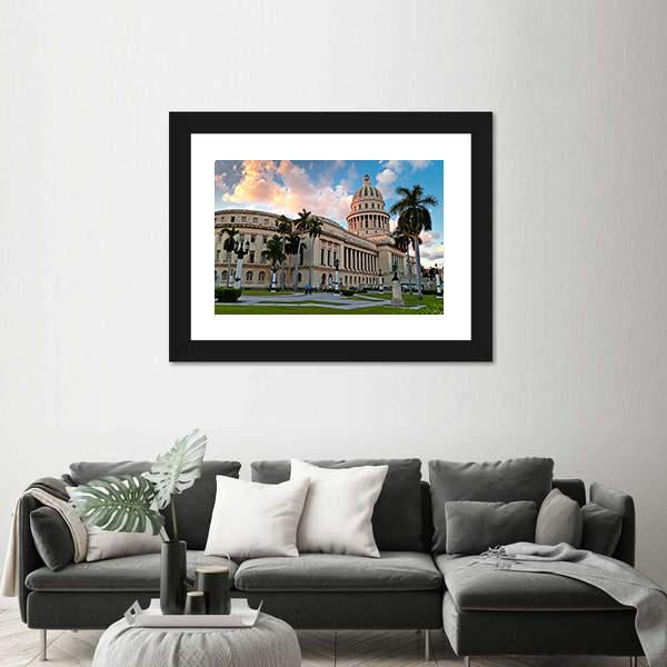 People In The Gardens Of The Capitol Canvas Wall Art-3 Horizontal-Gallery Wrap-25" x 16"-Tiaracle