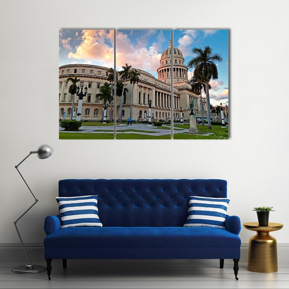 People In The Gardens Of The Capitol Canvas Wall Art-3 Horizontal-Gallery Wrap-37" x 24"-Tiaracle
