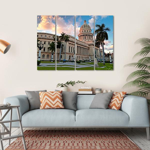 People In The Gardens Of The Capitol Canvas Wall Art-4 Horizontal-Gallery Wrap-34" x 24"-Tiaracle