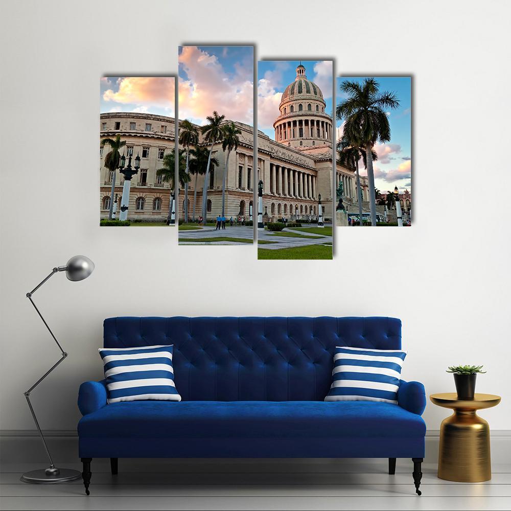 People In The Gardens Of The Capitol Canvas Wall Art-4 Pop-Gallery Wrap-50" x 32"-Tiaracle