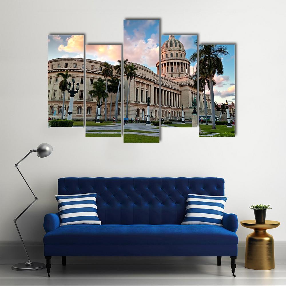 People In The Gardens Of The Capitol Canvas Wall Art-5 Pop-Gallery Wrap-47" x 32"-Tiaracle