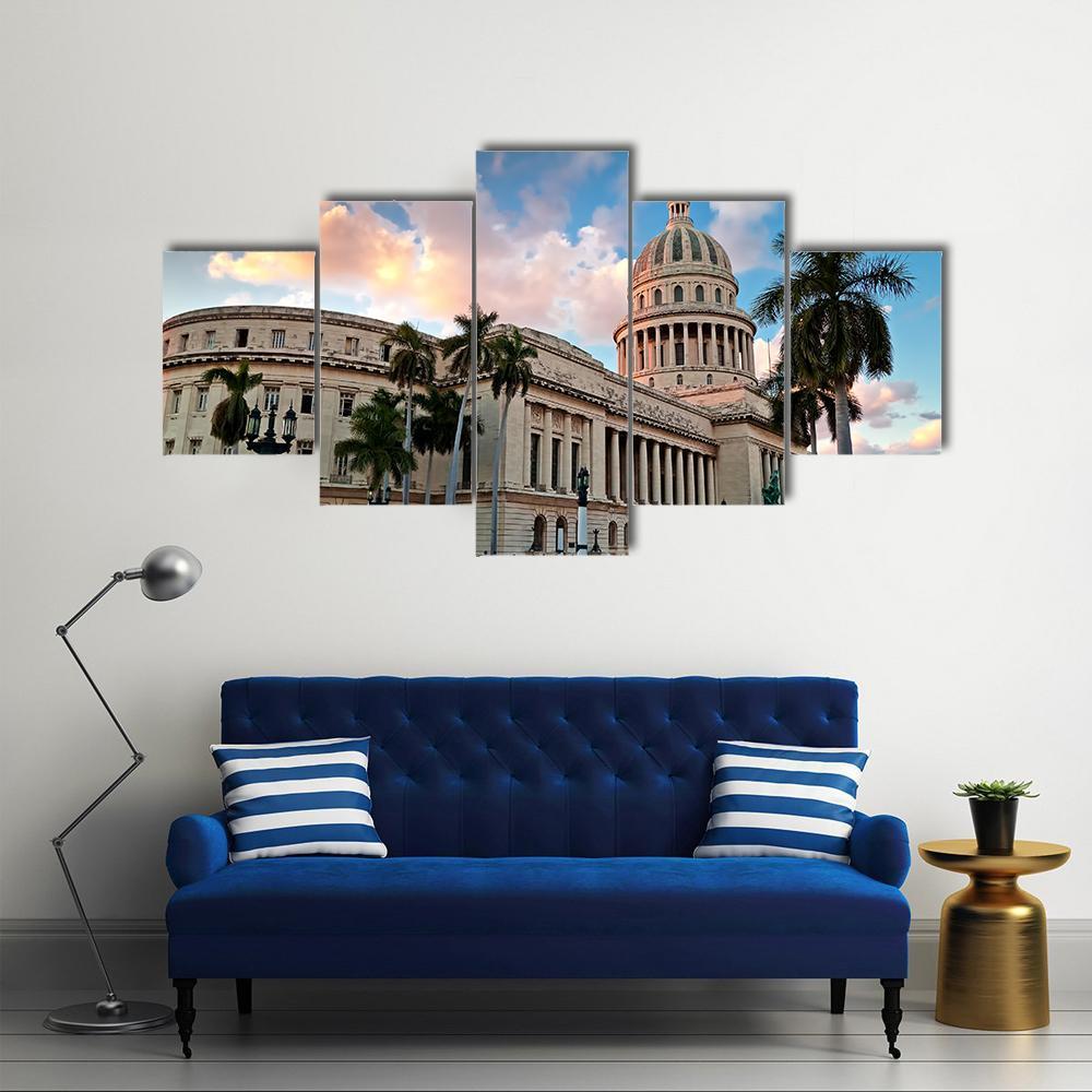 People In The Gardens Of The Capitol Canvas Wall Art-5 Star-Gallery Wrap-62" x 32"-Tiaracle