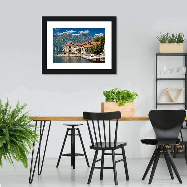 Perast Town In Montenegro Canvas Wall Art-3 Horizontal-Gallery Wrap-25" x 16"-Tiaracle