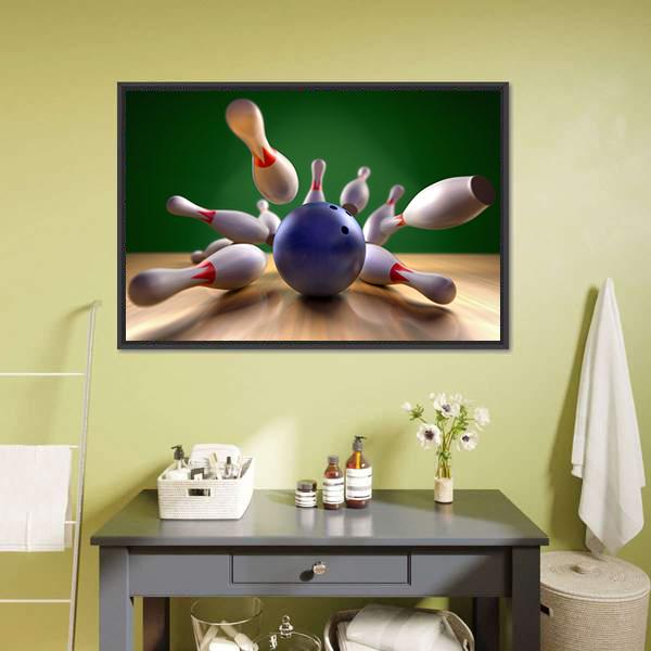 Perfect Bowling Strike Canvas Wall Art-5 Horizontal-Gallery Wrap-22" x 12"-Tiaracle