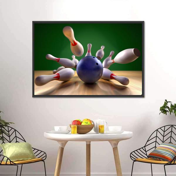 Perfect Bowling Strike Canvas Wall Art-5 Horizontal-Gallery Wrap-22" x 12"-Tiaracle