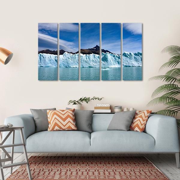 Perito Moreno Glacier And Andes Mountains Canvas Wall Art-5 Horizontal-Gallery Wrap-22" x 12"-Tiaracle