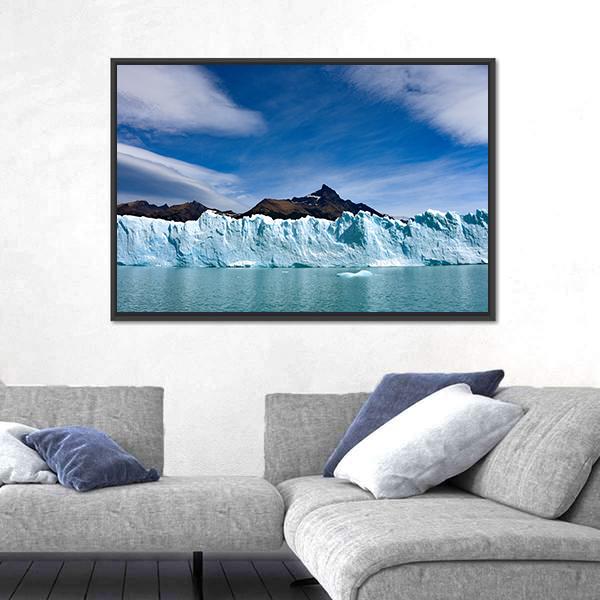 Perito Moreno Glacier And Andes Mountains Canvas Wall Art-3 Horizontal-Gallery Wrap-25" x 16"-Tiaracle