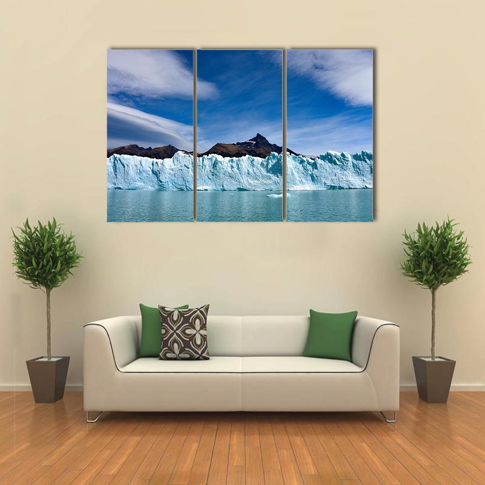 Perito Moreno Glacier And Andes Mountains Canvas Wall Art-3 Horizontal-Gallery Wrap-37" x 24"-Tiaracle