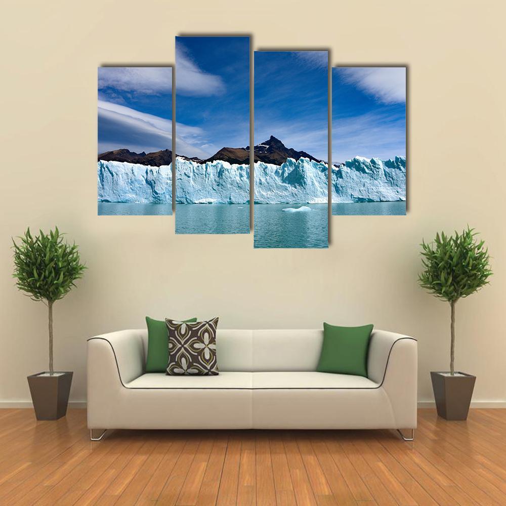 Perito Moreno Glacier And Andes Mountains Canvas Wall Art-4 Pop-Gallery Wrap-50" x 32"-Tiaracle