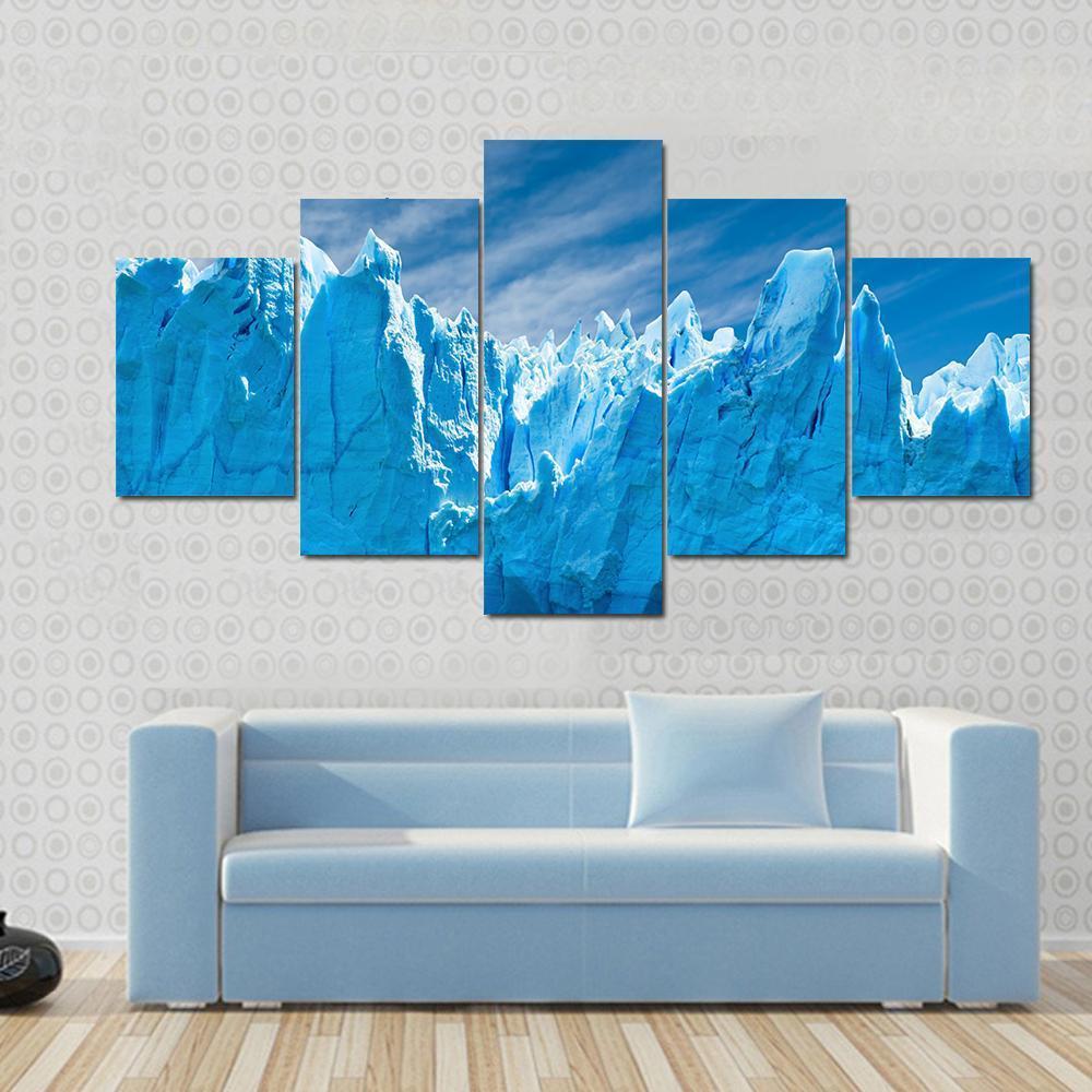 Perito Moreno Glacier Patagonia Argentina Canvas Wall Art-5 Star-Gallery Wrap-62" x 32"-Tiaracle