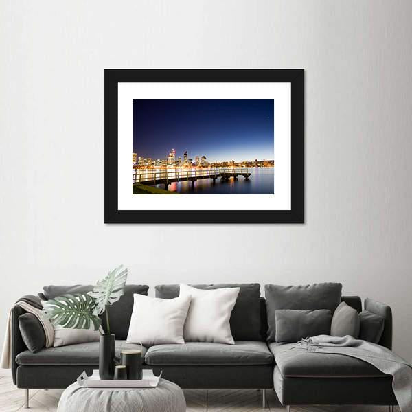 Perth City &amp; River Canvas Wall Art-3 Horizontal-Gallery Wrap-25" x 16"-Tiaracle
