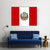 Peruvian Flag With National Emblem Canvas Wall Art-4 Square-Gallery Wrap-17" x 17"-Tiaracle