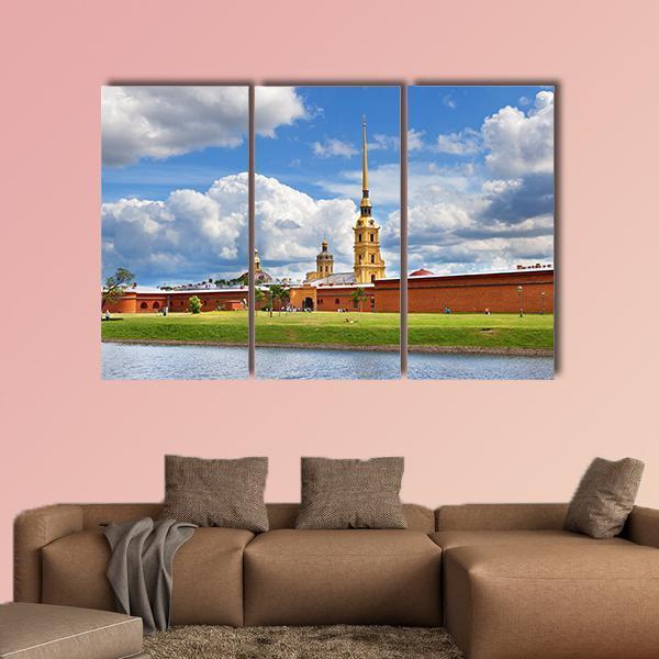 Peter And Paul Fortress In Russia Canvas Wall Art-3 Horizontal-Gallery Wrap-37" x 24"-Tiaracle