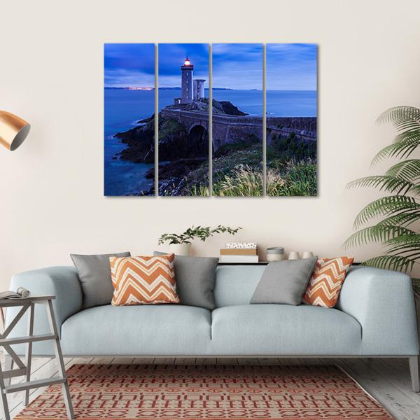 Petit Minou Lighthouse In France Canvas Wall Art-4 Horizontal-Gallery Wrap-34" x 24"-Tiaracle