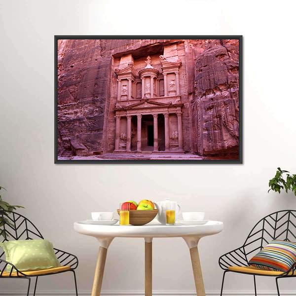 Petra Built in Jordan Canvas Wall Art-1 Piece-Floating Frame-24" x 16"-Tiaracle