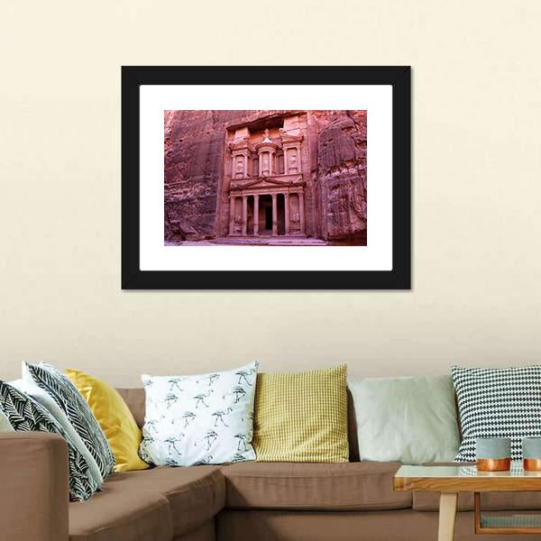 Petra Built in Jordan Canvas Wall Art-1 Piece-Framed Print-20" x 16"-Tiaracle
