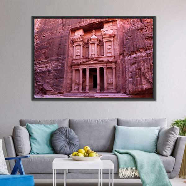 Petra Built in Jordan Canvas Wall Art-5 Horizontal-Gallery Wrap-22" x 12"-Tiaracle