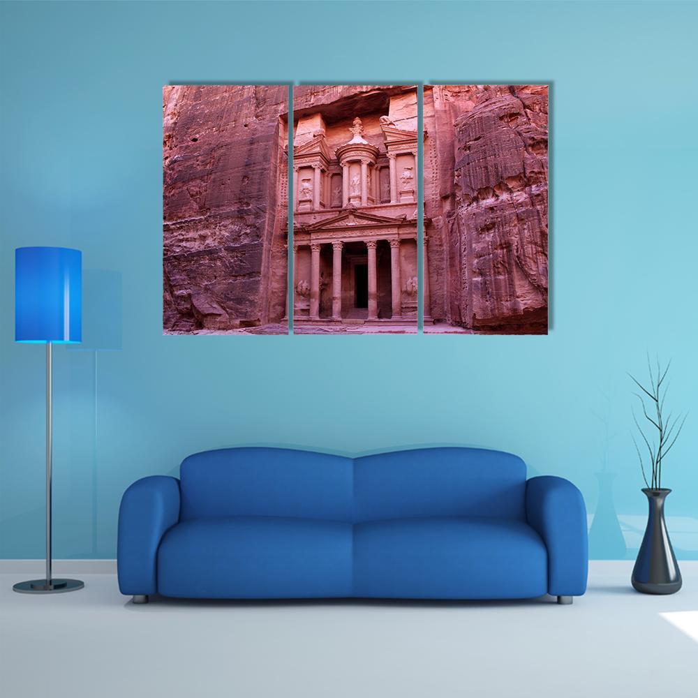 Petra Built in Jordan Canvas Wall Art-3 Horizontal-Gallery Wrap-37" x 24"-Tiaracle