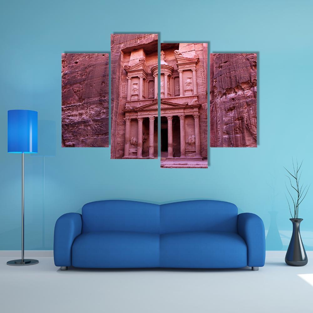 Petra Built in Jordan Canvas Wall Art-4 Pop-Gallery Wrap-50" x 32"-Tiaracle