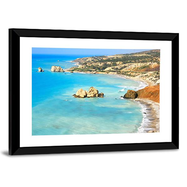 Petra Tou Romiou Aphrodites In Paphos Canvas Wall Art-3 Horizontal-Gallery Wrap-25" x 16"-Tiaracle