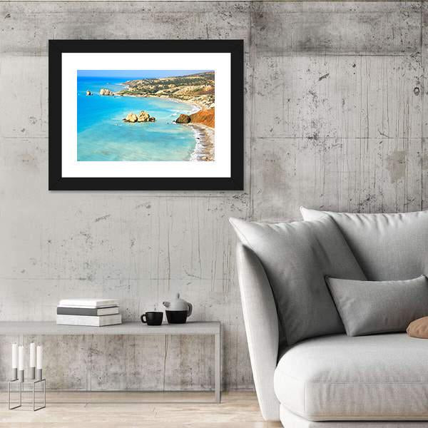 Petra Tou Romiou Aphrodites In Paphos Canvas Wall Art-3 Horizontal-Gallery Wrap-25" x 16"-Tiaracle
