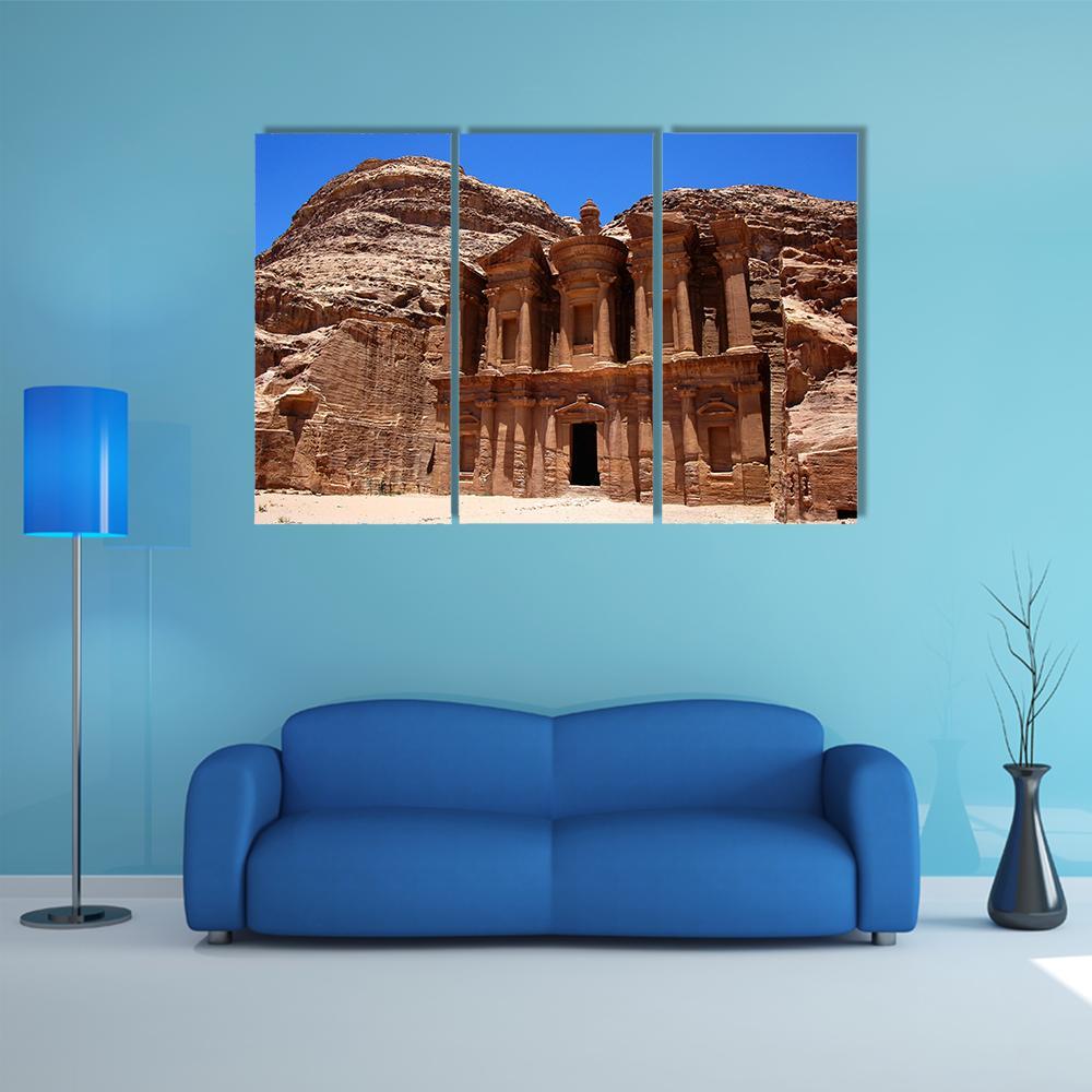 Petra Treasury In Jordan Canvas Wall Art-3 Horizontal-Gallery Wrap-37" x 24"-Tiaracle