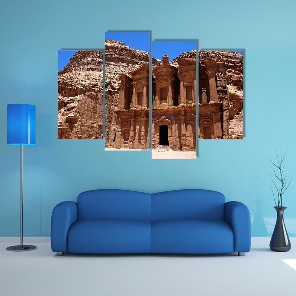 Petra Treasury In Jordan Canvas Wall Art-4 Pop-Gallery Wrap-50" x 32"-Tiaracle