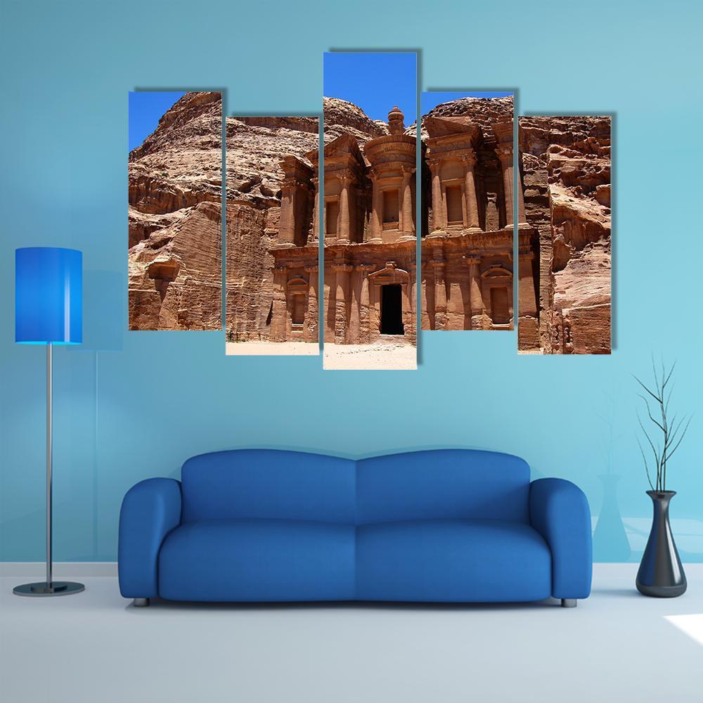 Petra Treasury In Jordan Canvas Wall Art-5 Pop-Gallery Wrap-47" x 32"-Tiaracle