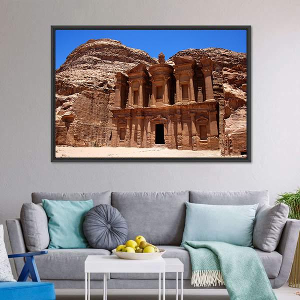 Petra Treasury In Jordan Canvas Wall Art-3 Horizontal-Gallery Wrap-25" x 16"-Tiaracle