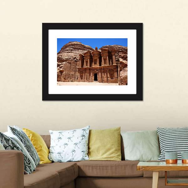 Petra Treasury In Jordan Canvas Wall Art-3 Horizontal-Gallery Wrap-25" x 16"-Tiaracle