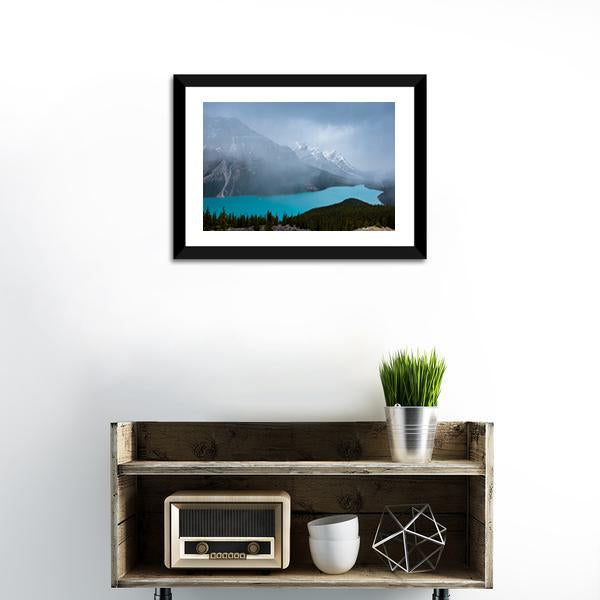 Peyto Lake &amp; Mountains Canvas Wall Art-3 Horizontal-Gallery Wrap-25" x 16"-Tiaracle