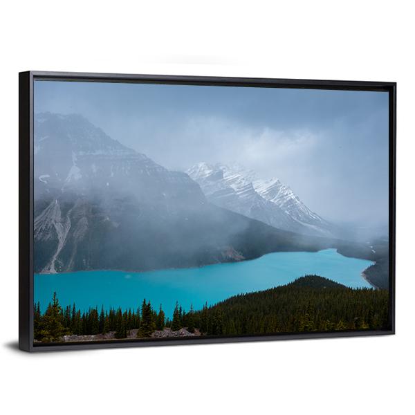 Peyto Lake &amp; Mountains Canvas Wall Art-3 Horizontal-Gallery Wrap-25" x 16"-Tiaracle