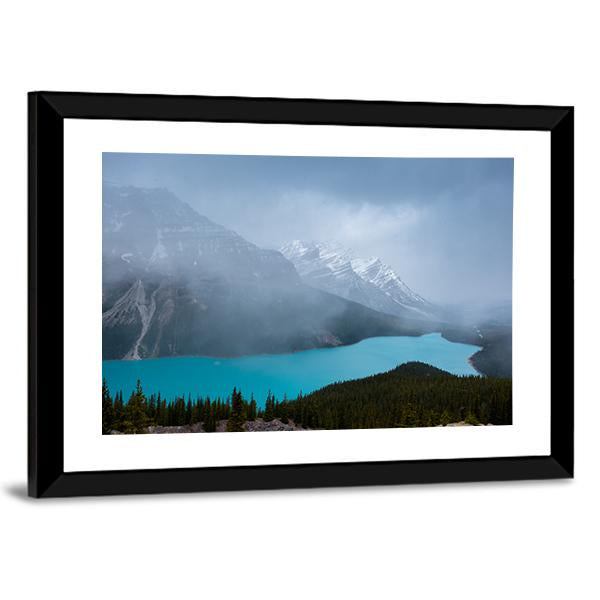 Peyto Lake &amp; Mountains Canvas Wall Art-3 Horizontal-Gallery Wrap-25" x 16"-Tiaracle