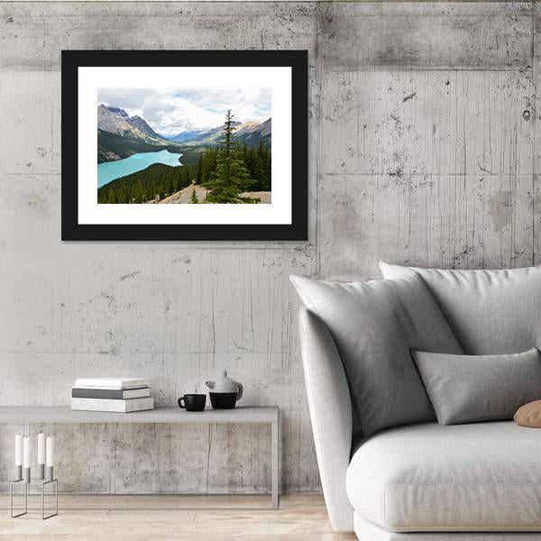 Peyto Lake Canada Panoramic Canvas Wall Art-1 Piece-36" x 12"-Tiaracle